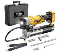 Ecarke - Pistola de engrase inalámbrica compatible con batería DeWalt de 20 V, pistola de engrase eléctrica máxima de 12000 PSI, pistola doble y agarre en línea, funciona con grasa a granel y cartucho