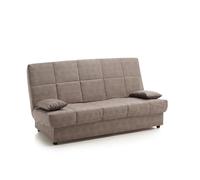 ECCOX Matris - Sofa Cama Clic Clac Julieta 3 Plazas, Color Chocolate, Medida sofá: 184x75x31 cm., Medida Cama: 190x132x40 cm., Incluye 2 Cojines