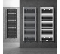 ECD Germany Radiador De Baño Moderno - 400 X 1200 Mm - Blanco - Recto - con Conexión Lateral - Acero - Calefactor Toallero - Calentador Y Secador De Toallas - Diseño Moderno Escalera - No Eléctrico