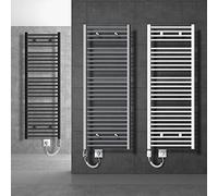 ECD Germany Radiador toallero eléctrico - 600 x 1200 mm - Blanco - Curvado con conexión Lateral - 900W - Radiador Calentador de Toallas