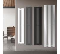 ECD Germany Radiador toallero para baño - 370 x 1600 mm - Blanco - Plano - Diseño vertical - Toallero de agua - Radiador de diseño - Calentador de baño - Calefaccion de pared - No eléctrico
