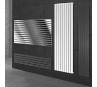 ECD Germany Radiador toallero para baño - 480 x 1800 mm - Blanco - Plano - Diseño vertical - Toallero de agua - Radiador de diseño - Calentador de baño - Calefaccion de pared - No eléctrico