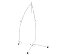 ECD Germany Soporte para Silla Colgante 208 cm Blanca Carga Máx.120 kg Acero Tubular Sostén de Hamaca Marco de Estructura para Columpio Asiento Suspendido Ideal para Exteriores Patio Jardín Playa