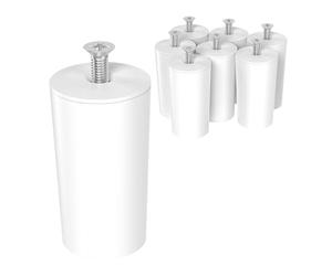 ECENCE Topes Persiana 8 Piezas 40mm incl. tornillos - Tope para Persianas Enrollables - Protección completa para persiana, Blanco