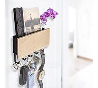 Echehi Colgador Llaves Con 5 Ganchos, Cuelga Llaves Pared Fáciles de Instalar, Colgador Llaves Pared Pequeño, Perchero, Estante Para Cartas, Adecuado Para Areas de Entrada y Detrás de Puertas. Negro