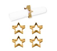 Echtwerk Authentik Juego de 4 servilleteros de acero inoxidable - Edición Oro
