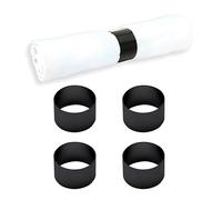 Echtwerk Authentik Juego de 4 Servilleteros de Acero Inoxidable - Negro