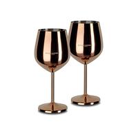 ECHTWERK Copas de Vino de Acero Inoxidable, Robustas e Irrompibles - Juego de 2 Copas de Cata de Vino Tinto, 0.5L, Edición Cobre, 21x7.3cm
