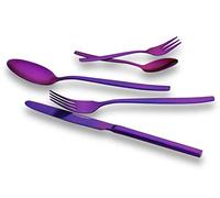 ECHTWERK Cubiertos de mesa Positano - Purple Edition, 30 piezas, para 6 personas, acero inoxidable 18/10 alto brillo, EW-BS-3005L