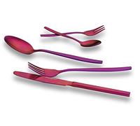 ECHTWERK cubiertos de mesa Positano - Purple Red Edition, 30 piezas, para 6 personas, acero inoxidable 18/10 alto brillo, rojo púrpura, EW-BS-3015R