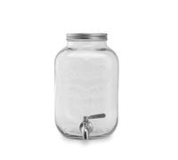 ECHTWERK dispensador de Bebidas Retro 5L, Vidrio, con Grifo hermético y Tapa metálica, Ideal para Bebidas frías en Fiestas, buffets y Celebraciones.
