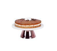 ECHTWERK Elegante bandeja de mármol con soporte para servir comida, fruta, queso y postres, para fiestas y bodas, edición dorada, Ø 30 cm