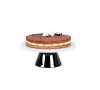 ECHTWERK Elegante plato de tarta de mármol con soporte para servir comida, fruta, queso y postres, para fiestas o bodas, edición en negro, Ø 30 cm