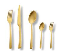 ECHTWERK EW-BS-0803G "Avelino" - Cubertería de color oro, Para hasta 6 personas, 30 piezas, Acero inoxidable