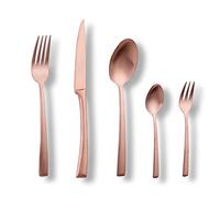 ECHTWERK EW-BS-0813B Avelino-Cubertería de Color Bronce, para hasta 6 Personas, 30 Piezas, Acero Inoxidable, marrón