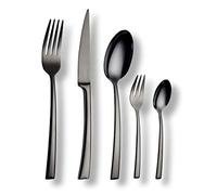 ECHTWERK EW-BS-3010S Shiny-Cubertería Color Negro, para hasta 6 Personas, 30 Piezas, Acero Inoxidable, Stainless Steel