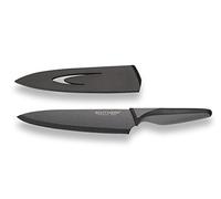 Echtwerk EW-SS-0110 Black Steel Cuchillo de Chef, de Acero Inoxidable Incl. un Protector para la Hoja, 20cm