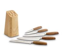 Echtwerk jeugo de bloque de cuchillo Classic Edition, Mango de madera, Hoja de acero especial, 6 piezas