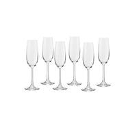 ECHTWERK juego de 6 copas de champán, 210 ml - copas de champán, copas de cristal resistente con pie alargado, abertura estrecha y pie ancho, diseño atemporal, 22,9 x 7 cm