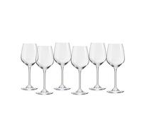 ECHTWERK Juego de 6 copas de vino blanco, 388 ml, copas de vino, robustas copas de cristal con forma abombada, apertura estrecha y tallos alargados, aptos para lavavajillas,