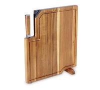 Echtwerk Juego de Cuchillos 3 en I con Tabla de Cortar de Madera de Acacia con afilador de Cuchillos Integrado