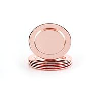 ECHTWERK Juego de posavasos de acero inoxidable, posavasos, estante de cristal, posavasos redondos para cristal, tazas, jarrones, velas, Ø aprox. 8 cm, edición cobre, 6 piezas
