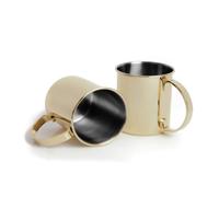 Echtwerk Lote de 2 vasos de cobre irrompibles de acero inoxidable - Ideal para ginebra, vodka, cerveza y bebidas frías - Estuche de regalo - Edición oro - 1000 ml