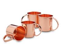ECHTWERK Moscow Mule - Juego de 4 vasos de acero inoxidable de 500 ml con aspecto de cobre, incluye vaso medidor, sin sabor, duraderos vasos de cóctel para Moscow Mule & Longdrinks