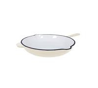 Echtwerk Sartén de hierro fundido con revestimiento esmaltado, sartén de hierro fundido con dos asas y pico, apta para horno, barbacoa, asador e inducción, Crema Ø 26,5 cm