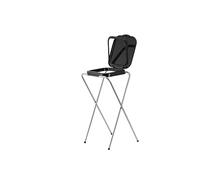 ECHTWERK Soporte para bolsa de basura con tapa - Soporte robusto para bolsas de 70-100 litros, con anillo de sujeción, marco de acero y tapa de plástico, 38 x 36 x 75 cm, negro