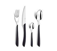 Eclat - Cubertería (24 piezas), color negro
