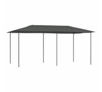Eclith Cenador de jardín de 2,98 x 5,3 x 2,59 m, gris, 160 g/m², estructura de acero con mosquitera y pared lateral para terraza, balcón, césped, barbacoa, celebraciones, cumpleaños, recepción, boda