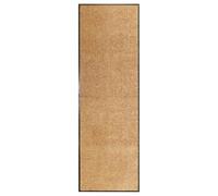 Eclith Felpudo lavable crema 60 x 180 cm antideslizante con parte trasera de PVC, absorbe la humedad para entrada, interior y exterior, felpudo atrapa la suciedad para pasillo, pasillo, terraza
