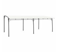 Eclith Pérgola de jardín 6 x 3 x 2,55 m, color blanco crema con marco de acero pulverizado y tejido de poliéster, ideal para terraza, jardín, carpa de fiesta, toldo, barbacoa y recepción de invitados