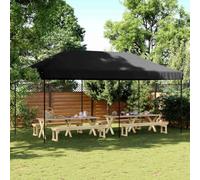 Eclith Tienda de campaña plegable para fiestas, color negro, 580 x 292 x 315 cm, con pared lateral y ventana, cenador para bodas, cumpleaños, jardín, terraza, balcón, barbacoa, recepción de invitados