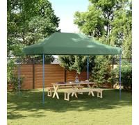 Eclith Tienda de campaña plegable para fiestas, color verde, 410 x 279 x 315 cm, con estructura de acero, para fiestas, jardín, terraza, balcón, barbacoa, boda, cumpleaños con pared lateral