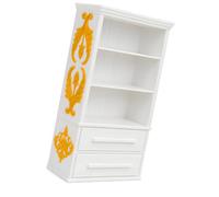 ECMQS Biblioteca Europea | Mueble para casa de muñecas 1: 12 con perfil de estantería, almacenamiento de cajones inferior, detalle de construcción de