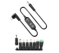 ECMQS Cable de alimentación lateral tipo C, codo | Diseño PD de 100 W con salida ajustable de 9/12/15/20 V, pantalla en línea y botones, 128 cm / 50, 4 pulgadas de longitud