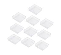 ECMQS Caja de almacenamiento cuadrada compacta de 8,6 cm para hacer joyas | Contenedor transparente para componentes electrónicos, soporte de batería, solución de almacenamiento portátil para botón de