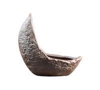 ECMQS Recipiente para plantas de mesa para interiores en asimétrico | Macetero de cerámica para bonsái, apertura redondeada, base equilibrada, estantería de salón, escritorio