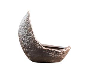 ECMQS Recipiente para plantas de mesa para interiores en asimétrico | Macetero de cerámica para bonsái, apertura redondeada, base equilibrada, estantería de salón, escritorio