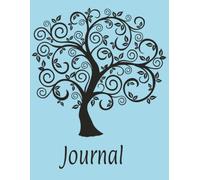 Eco Aesthetic Journal with Tree Design and Powder Blue Cover: Minimalist Tree Silhouette Notebook | 8.5"x11" College Ruled Memo Pad with Faint ... Book for School, Work, and Personal Use