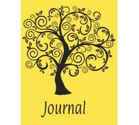 Eco Aesthetic Journal with Tree Design and Yellow Cover: Minimalist Tree Silhouette Notebook | 8.5"x11" College Ruled Memo Book with Faint Watermark ... Book for School, Work, and Personal Use