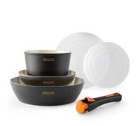 Eco-De Set 3 Piezas de sartenes con revestimineto cerámico y Granito con Mango Extraible (2 sartenes, 1 cazo y 2 Tapas)