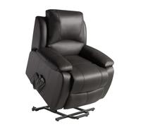 Eco-De Sillón Relax Piel de Vacuno, con Sistema Elevador,Masaje programable y Calor Lumbar ECO-8620UP Eco-De Brown