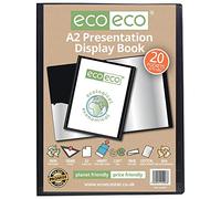 eco-eco A2 50% Reciclada 20 Bolsillo De Color Negro Presentación Libro de Exhibición