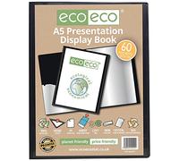 eco-eco A5 50% Reciclada 60 Bolsillo De Color Negro Presentación Libro de Exhibición, A5 60 Pocket/120 View 1 x Single (eco019)