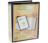 eco-eco A5 50% Reciclada 80 Bolsillo De Color Negro Presentación Libro de Exhibición (eco064)