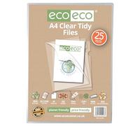 eco-eco Bolsa A4 50% reciclada, 25 archivadores ordenados, 120 micras abiertas en la parte superior y lateral, tamaño A4, eco226