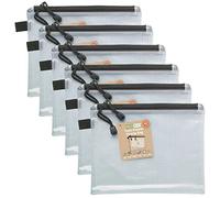 eco-eco - Bolsa de malla impermeable (tamaño A5, 95% reciclado, con doble bolsillo, 2 bolsillos (paquete de 6)